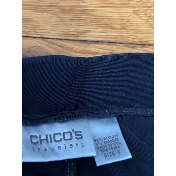 Chico's Traveler's Womens Black Cropped Pants 0 S Made in U.S.A Slinky Knit - Picture 3 of 5
